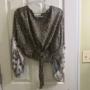 Vintage Havana Olive Floral Blouse